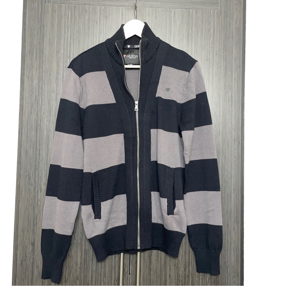 NWT Guess Hiro Stripe Full Zip Mock Jacket Small